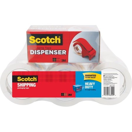 SCOTCH Packing Tape/Dispenser, Value Pack, 1-7/8"x164', 6/PK, CL 6PK MMM38506DP3